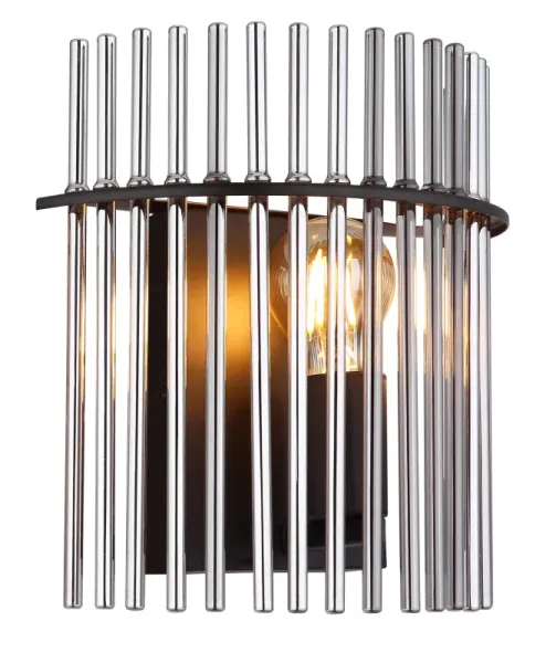 Gorley 26cm Rookkleurig wandlamp Van Globo Lighting - Gorley &auml;r en elegant och sofistikerad v&auml;gglampa med en imponerande arkitektonisk design.