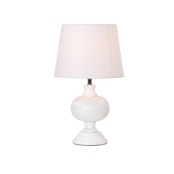 Karl 37cm Wit tafellamp Van Pixie Design - Karl is een klassieke tafellamp met een modern tintje door de combinatie van hout en metaal.