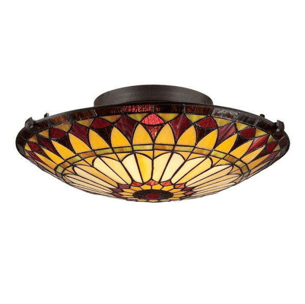 West End Ø42 Veelkleurig Van Elstead Lighting - Het scherm wordt met de hand geassembleerd met behulp van de traditionele koperfolietechniek, waardoor een authentiek en hoogwaardig ontwerp wordt gegarandeerd.