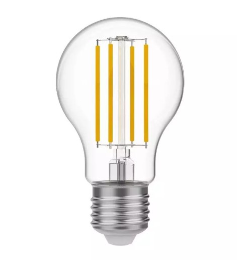 E27 7W 2200K 3-staps dimbaar Transparant Van Unison - Normale heldere E27-lichtbron met een lichtopbrengst van 7W en een warm lichtopbrengst van 2200K.