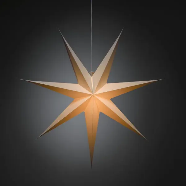 Papieren Ster Ø78 Wit Van Konstsmide - Ideaal om in het raam te hangen of tegen een mooie muur &ndash; een tijdloze decoratie die elke kamer met haar eenvoudige elegantie verfraait.