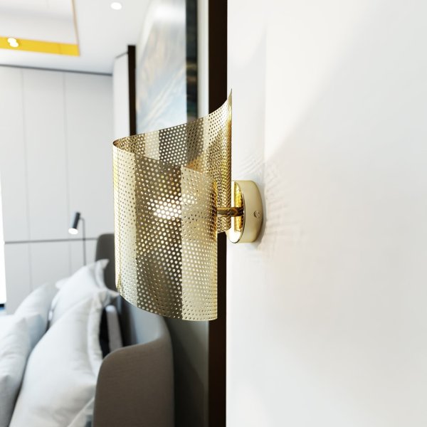 Spiral 30cm Goud wandlamp Van Emibig Lighting - Ideaal voor het verlichten van trappen, gangen en hallen, maar ook als sfeervolle extra verlichting in de woonkamer of slaapkamer.
