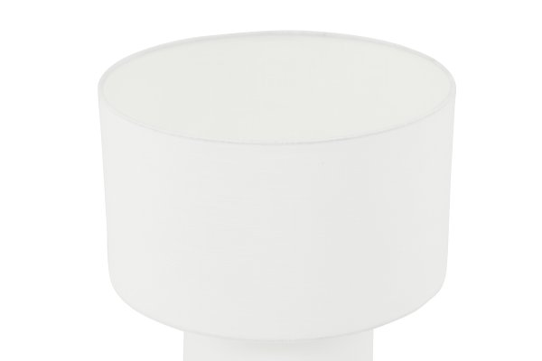 Globia 40cm Wit tafellamp Van Venture Design - De lamp verspreidt een prachtig licht, wat een harmonieuze en rustige sfeer aan de kamer toevoegt.