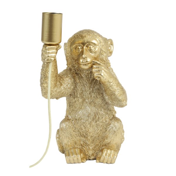 Monkey 34cm Goud tafellamp Van Light & Living - Monkey is een speelse lamp met karakter, laat hem uw huis verlichten met zijn unieke en charmante design!
