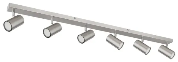 Robby 6 Nikkel spot Van Globo Lighting - Robby &auml;r en stilren takspotlight som imponerar med sin enhetliga design i nickel.