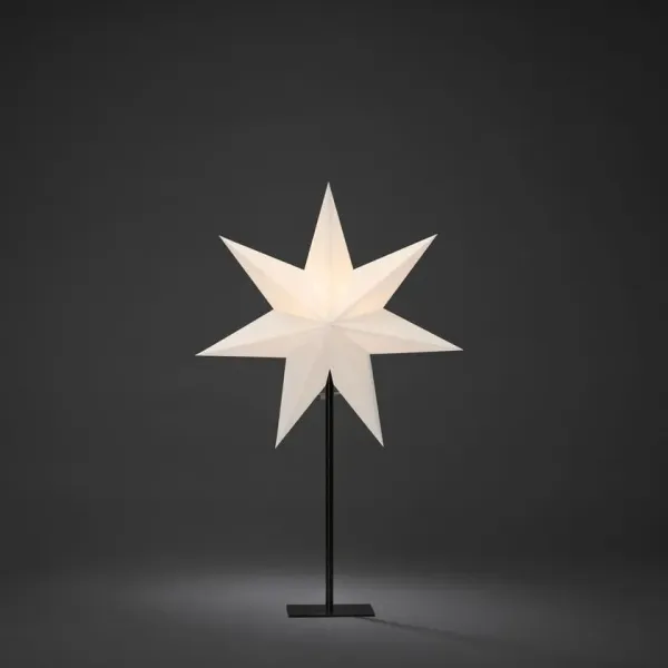 Papieren Ster Ø40 Wit Van Konstsmide - Cre&euml;er een warme en uitnodigende kerstsfeer met deze prachtige papieren ster op de voet.