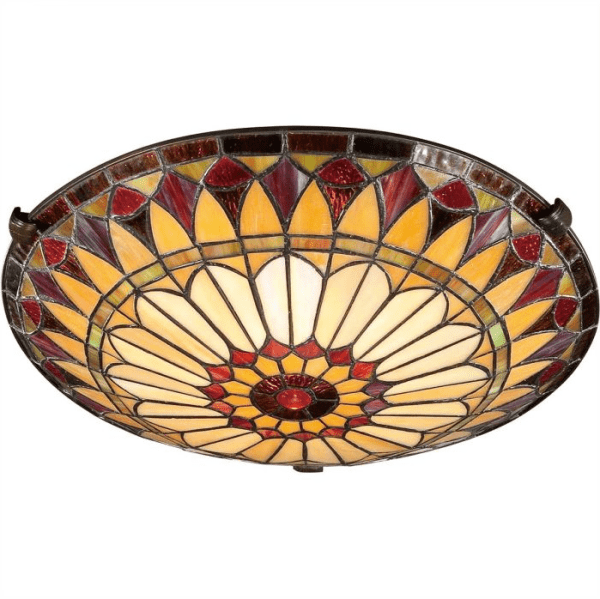 West End Ø42 Veelkleurig Van Elstead Lighting - Het scherm wordt met de hand geassembleerd met behulp van de traditionele koperfolietechniek, waardoor een authentiek en hoogwaardig ontwerp wordt gegarandeerd.