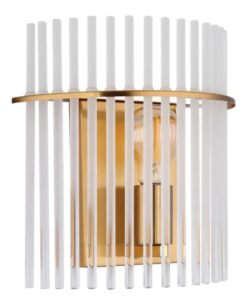 Gorley 26cm Goud wandlamp Van Globo Lighting - Gorley &auml;r en elegant och sofistikerad v&auml;gglampa med en imponerande arkitektonisk design.