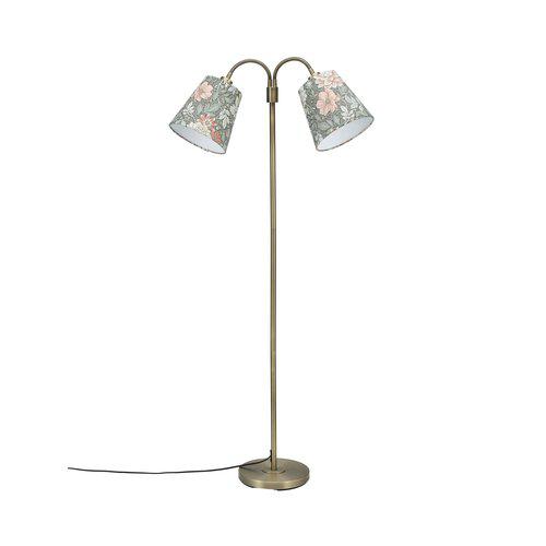 Amy Messing vloerlamp Van PR Home - Amy straalt een eenvoudige en klassieke stijl uit met haar lampenvoet van messing en zilver.