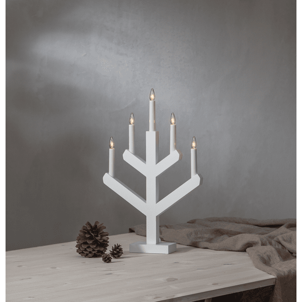 Vinga Wit Van Star Trading - De perfecte kaarsenhouder voor Kerstmis: de Advent-kaarsenhouder is gemaakt van hout.