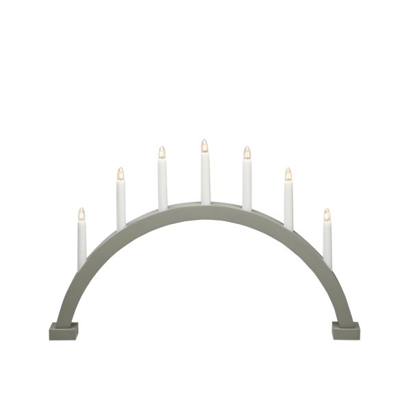 Arch 7 Lights Mat Grijs/Groen Van Konstsmide - Uitgerust met lichtbronnen die een aangenaam licht verspreiden en bijdragen aan een gezellige sfeer tijdens de kerstdagen.
