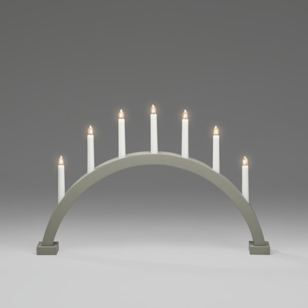 Arch 7 Lights Mat Grijs/Groen Van Konstsmide - Uitgerust met lichtbronnen die een aangenaam licht verspreiden en bijdragen aan een gezellige sfeer tijdens de kerstdagen.