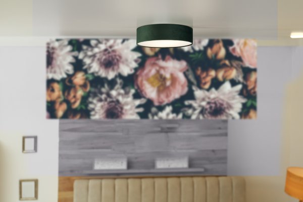 Drum Ø38 Groente plafondlamp Van Searchlight - Met twee lichtbronnen en een opaal diffuser in de luxe fluwelen kap creëert het een warme gloed in elke kamer.