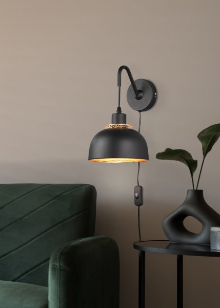 Punch 30cm Zwart wandlamp Van Trio Lighting - 