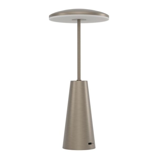 Piccola 28cm Bronzen Draagbare Van Eglo - De lamp is eenvoudig te bedienen met een touchdimmer en wordt opgeladen via USB, waardoor de lamp draadloos is en eenvoudig mee te nemen.