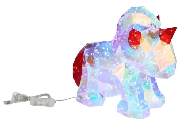 Brondar Transparant kinderlamp Van Globo Lighting - De Brondar tafellamp maakt indruk met zijn unieke eenhoorndesign in kristallook en is een magisch detail in elke kamer.