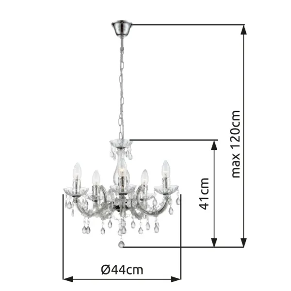 Cuimbra Ø45 Chroom kristal Van Globo Lighting - Med sina krompl&auml;terade detaljer och klarglas skapar den en lyxig glans och en stilfull atmosf&auml;r.