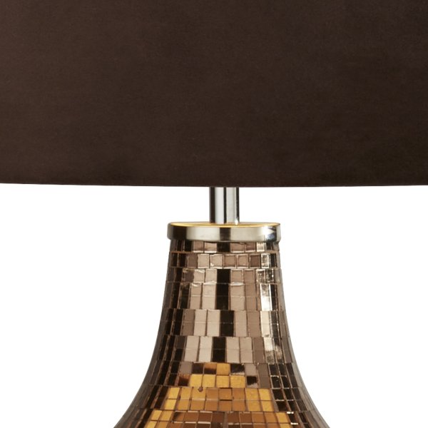 Disco 54cm Bruin tafellamp Van Searchlight - De lamp cre&euml;ert een warme en uitnodigende sfeer en is tegelijkertijd een decoratief detail dat de aandacht trekt.