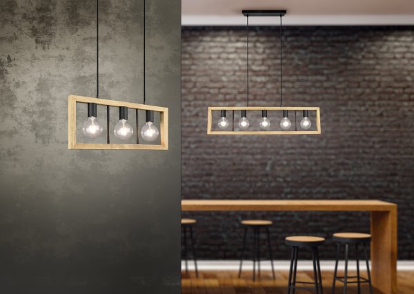 Agra 60cm Hout hanglamp Van Trio Lighting - 