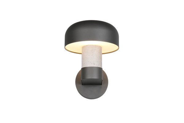 Fraser 24cm Betonnen uiterlijk buitenlamp Van Trio Lighting - De donkergrijze afwerking en het op beton ge&iuml;nspireerde deel geven de gevel een warm en stijlvol karakter.