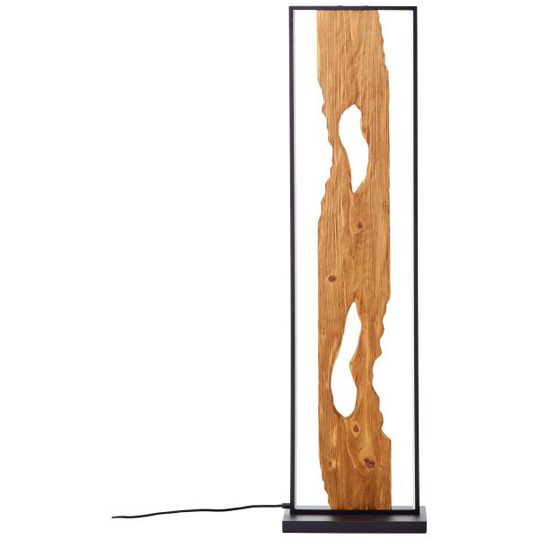 Chaumont Hout vloerlamp Van Brilliant - De lamp is voorzien van energiezuinige en duurzame LED-technologie en een praktische voetschakelaar waarmee u de lamp eenvoudig met uw voet aan en uit kunt zetten.