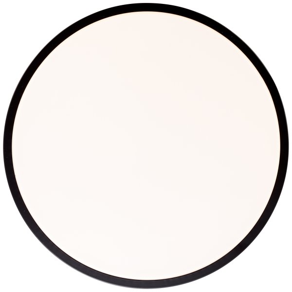 Slimline Ø33 Zwart plafondlamp Van Brilliant - Ondanks zijn formaat heeft hij een hoge lichtsterkte van 2400 lumen en een warmwitte lichtkleur van 3000 Kelvin, wat een aangename sfeer cre&euml;ert.