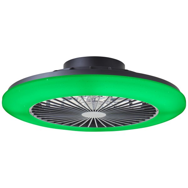 Salerno Ø50 Zwart Van Brilliant - De Salerno plafondventilator in het zwart is een stijlvolle en veelzijdige oplossing voor verlichting en ventilatie in huis.