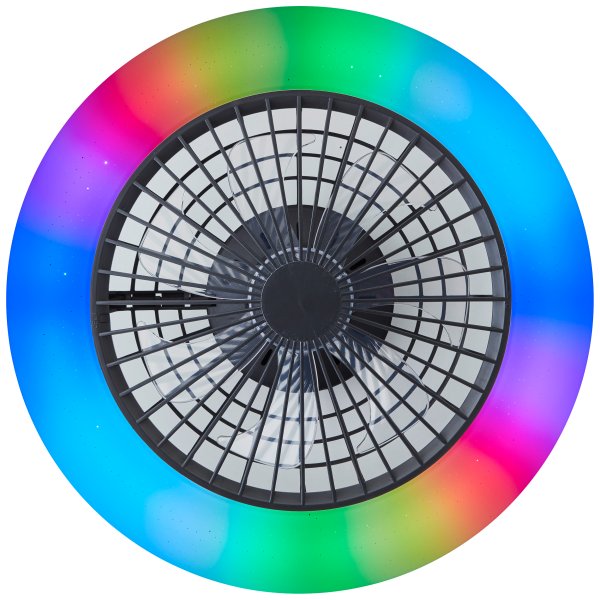 Salerno Ø50 Zwart Van Brilliant - De Salerno plafondventilator in het zwart is een stijlvolle en veelzijdige oplossing voor verlichting en ventilatie in huis.