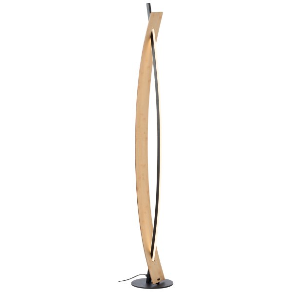 Visby Natuur vloerlamp Van Brilliant - De ge&iuml;ntegreerde LED-lamp van 18W geeft een warmwit licht (3000K) met 2000 lumen, wat een aangename sfeer in de kamer cre&euml;ert.