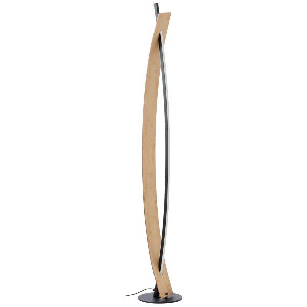 Visby Natuur vloerlamp Van Brilliant - De ge&iuml;ntegreerde LED-lamp van 18W geeft een warmwit licht (3000K) met 2000 lumen, wat een aangename sfeer in de kamer cre&euml;ert.