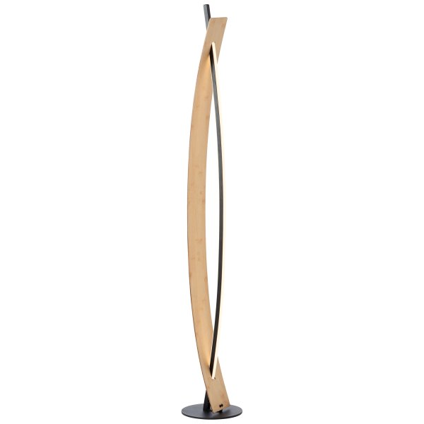 Visby Natuur vloerlamp Van Brilliant - De ge&iuml;ntegreerde LED-lamp van 18W geeft een warmwit licht (3000K) met 2000 lumen, wat een aangename sfeer in de kamer cre&euml;ert.