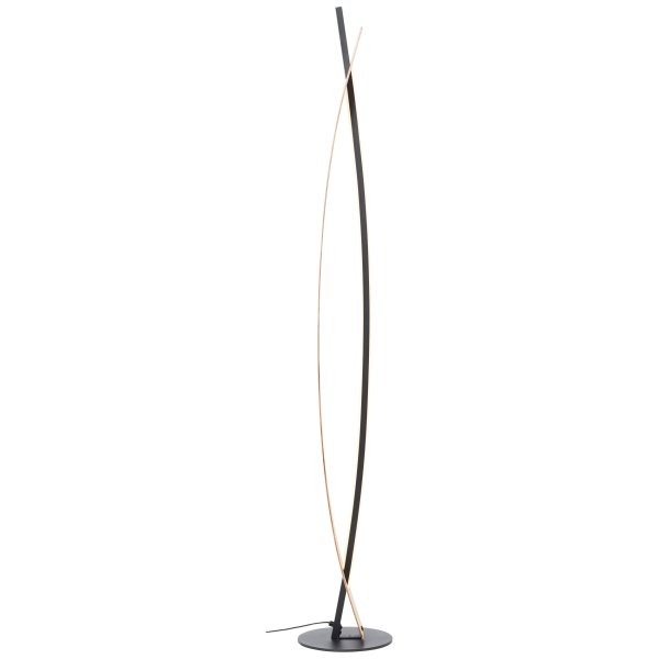 Visby Natuur vloerlamp Van Brilliant - De ge&iuml;ntegreerde LED-lamp van 18W geeft een warmwit licht (3000K) met 2000 lumen, wat een aangename sfeer in de kamer cre&euml;ert.