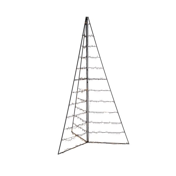 Metalen Decoratie Pyramide 240cm Zwart Van Konstsmide - Met 651 warme amberkleurige LED-lampjes verspreidt het een elegant licht en cre&euml;ert het een magische sfeer.
