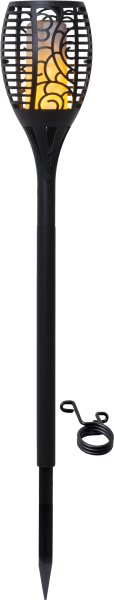 Flame Zwart solarlamp Van Star Trading - Zonnefakkel met vlammende vlam om in de tuin te plaatsen.
