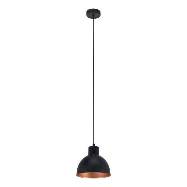 Truro Ø20 Zwart hanglamp Van Eglo - Het minimalistische design van de lamp maakt het gemakkelijk om te combineren met verschillende interieurstijlen en geeft de kamer een vleugje industriële charme en warmte.
