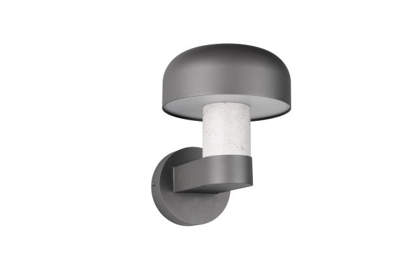 Fraser 24cm Betonnen uiterlijk buitenlamp Van Trio Lighting - De donkergrijze afwerking en het op beton ge&iuml;nspireerde deel geven de gevel een warm en stijlvol karakter.