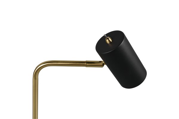 Marley 45cm Mat messing bureaulamp Van Trio Lighting - De moderne combinatie van matzwart en matmessing zorgt voor stijlvolle contrasten en verfraait het interieur.