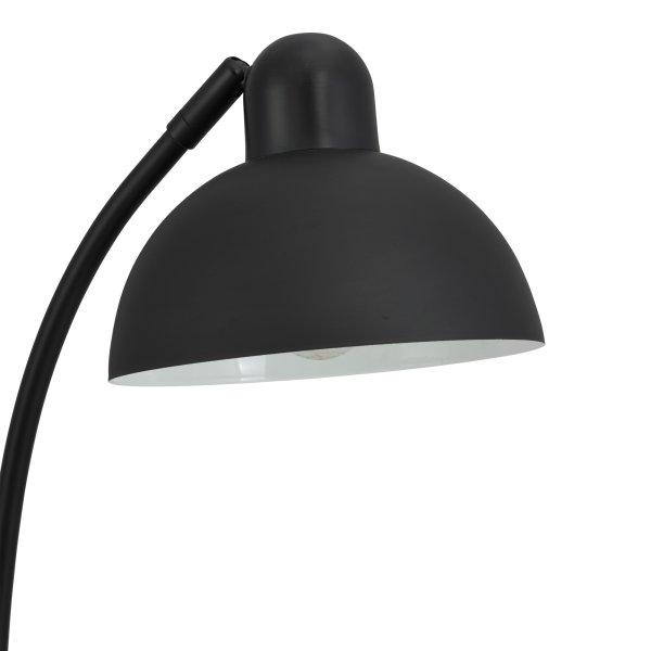 Eric 48cm Zwart bureaulamp Van Dyberg Larsen - Ontdek de elegante Eric tafellamp met zijn unieke marmeren voet en gebogen details die een verfijnde uitstraling geven.