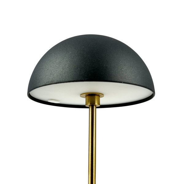 Along set 20cm Zwart Draagbare Van Dyberg Larsen - Deze draadloze lampen zijn gemaakt van messing met gekleurde metalen lampenkappen en bieden drie helderheidsniveaus zonder schittering.