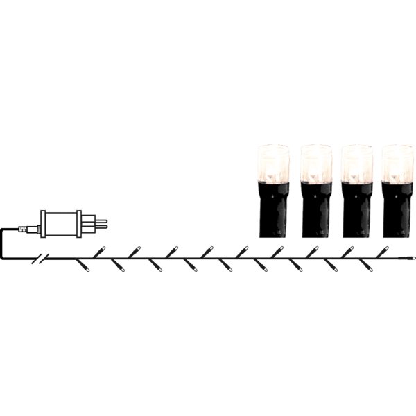 Lichtsnoer Crispy Ice White 25m Zwart Van Star Trading - Lichtsnoer met 360 LED-lampjes met prachtig, iets koeler licht.
