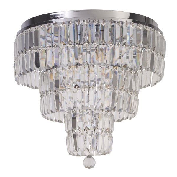 Empire Ø50 Chroom badkamerlamp Van Searchlight - Het elegante design van de lamp en het prachtige lichtspel creëren een luxueuze sfeer die uw kamer direct transformeert.