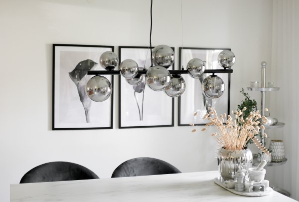 Molekyl 85cm Rookgrijs hanglamp Van Aneta Lighting - De kap is voorzien van een aansluitblok, waarop een lampstekker kan worden gemonteerd.