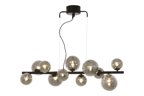 Molekyl 85cm Rookgrijs hanglamp Van Aneta Lighting - De kap is voorzien van een aansluitblok, waarop een lampstekker kan worden gemonteerd.