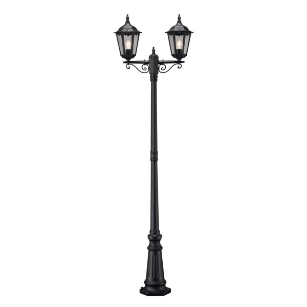 Firenze 220cm Zwart lantaarnpaal Van Konstsmide - De Firenze 2-armige paallamp is een klassieke en elegante buitenlamp met twee armen.
