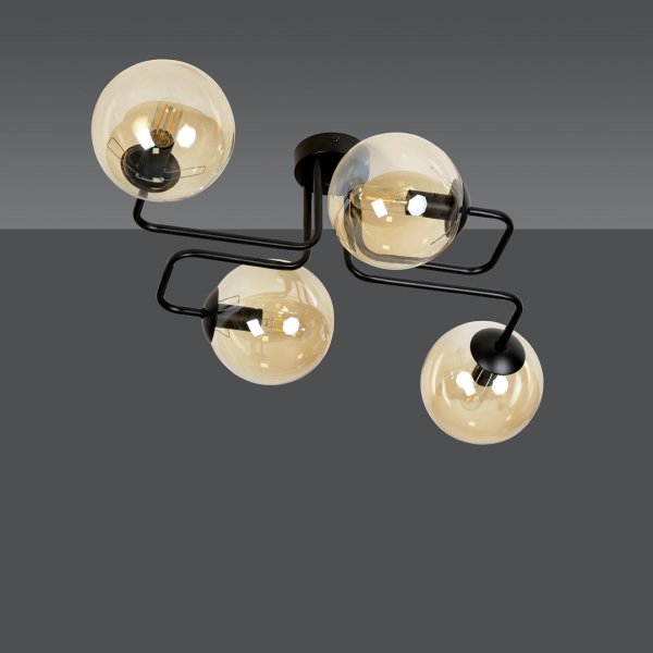Brendi 55cm Amber plafondlamp Van Emibig Lighting - De Brendi-serie zorgt voor effectieve verlichting, zelfs in grotere ruimtes, en past naadloos in diverse woonomgevingen.