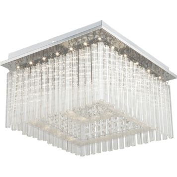Vince 36cm Chroom kristal Van Globo Lighting - De lamp heeft een krachtige ge&iuml;ntegreerde led van 1860 lumen en schijnt in een aangename kleurtemperatuur van 4000 Kelvin - een perfecte tint tussen warm en neutraal wit die zorgt voor een uitnodigend maar functioneel licht.