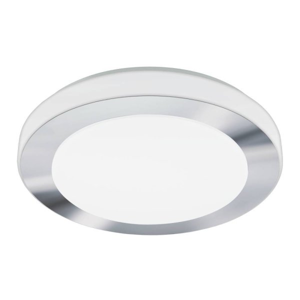 Led Carpi Ø38 Wit badkamerlamp Van Eglo - Deze plafondlamp heeft een eenvoudig en modern design met een ronde vorm en een chromen rand.