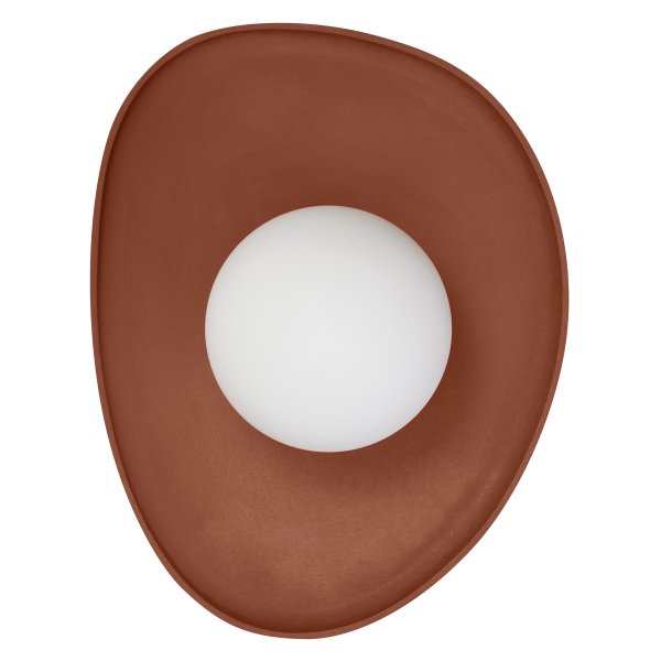 Clay Nest 26cm Bruin wandlamp Van Ledvance - Glaskupan i opal som omfamnar ljusk&auml;llan skapar ett fint och bl&auml;ndfritt ljus i rummet.