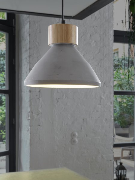  Concrete Wood Ø22 Grijs hanglamp Van Osram - Concrete Wood is een rustieke hanglamp met een hoogwaardig design en decoratieve houten details.