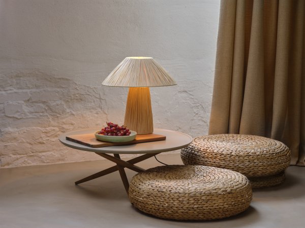 Bamboo Paper Hut 40cm Natuur tafellamp Van Ledvance - Placera f&ouml;rslagsvis i vardagsrummet, p&aring; byr&aring;n i hallen eller i f&ouml;nstret i k&ouml;ket.